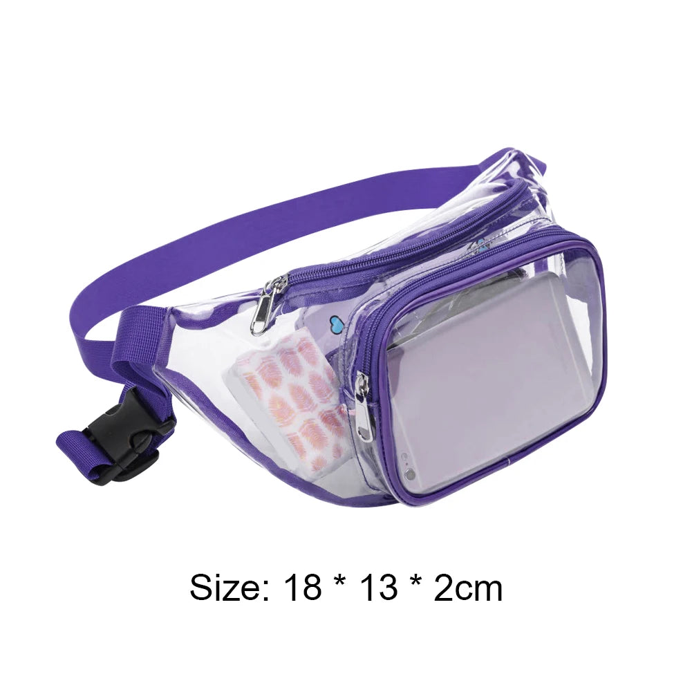 Clear Fanny Pack Stadium Approved Waist Packs for Women Men Waterproof Waist Bag Clear Purse Transparent Belt Bag for Concerts