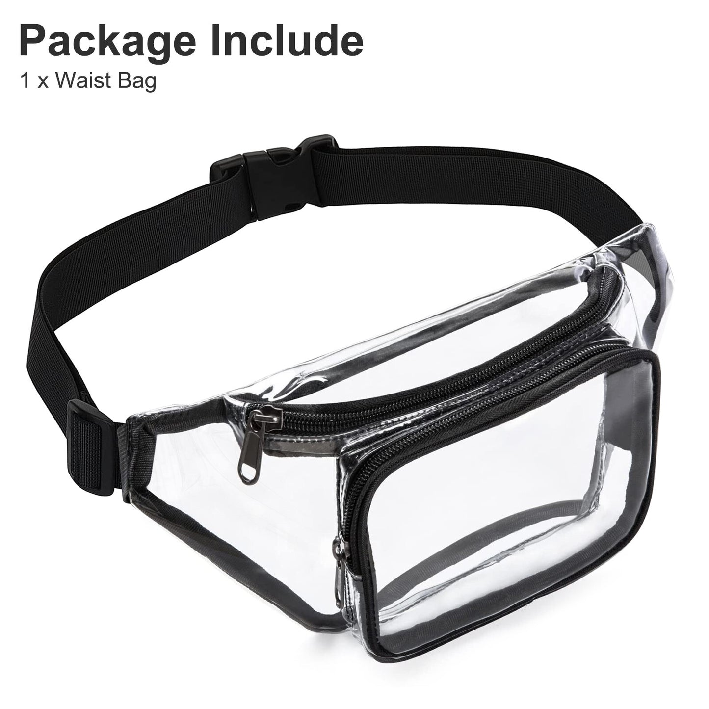 Clear Fanny Pack Men Women Waist Pouch Belt Bag Outdoor Sports Stadium Security