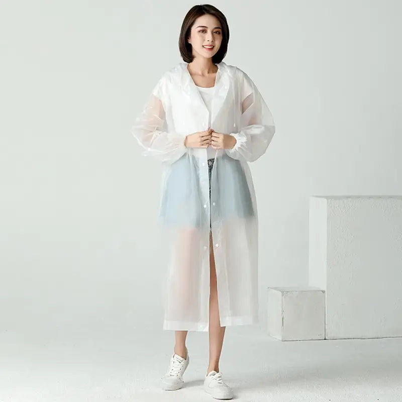 1Pc Hooded Rain Coat Women Men Impermeable Thickened Waterproof Tourism Outdoor Hiking Rain Poncho Outdoor Products