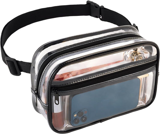 Clear Fanny Pack for Stadium Events - Clear Bag for Women Men | Lightweight Wais