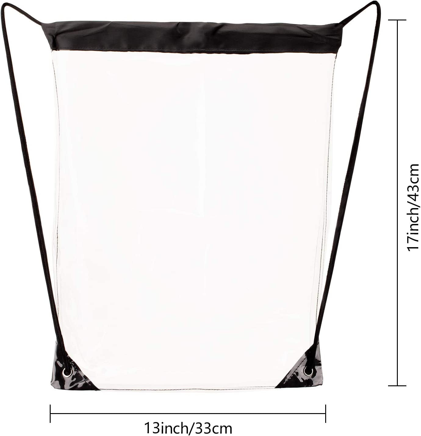 2 Pieces Clear Drawstring Bags, Waterproof Small Clear Bag for Stadium Colleges