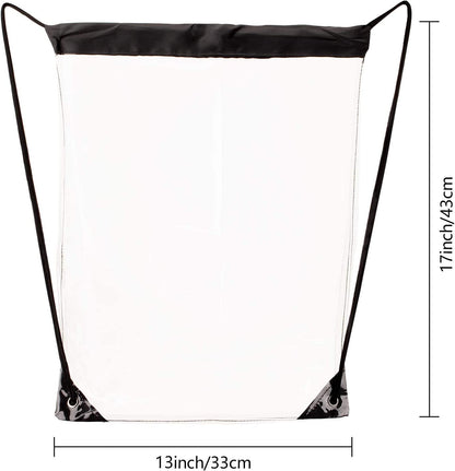 2 Pieces Clear Drawstring Bags, Waterproof Small Clear Bag for Stadium Colleges
