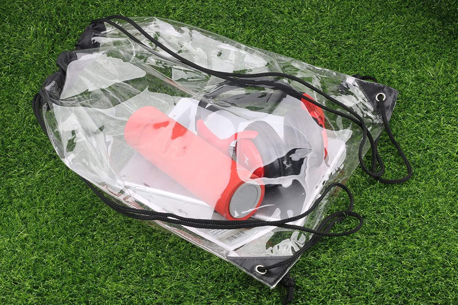 2 Pieces Clear Drawstring Bags, Waterproof Small Clear Bag for Stadium Colleges