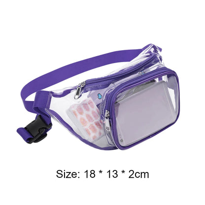 Clear Fanny Pack Stadium Approved Waist Packs for Women Men Waterproof Waist Bag Clear Purse Transparent Belt Bag for Concerts