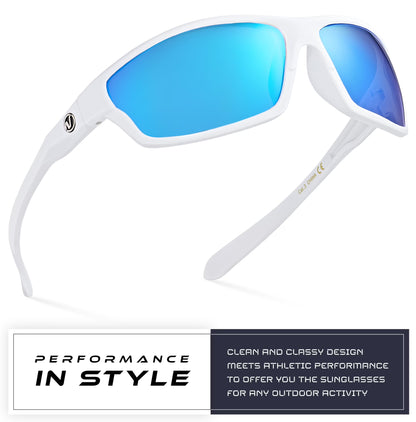 Polarized Wrap around Sports Sunglasses for Men Women Driving Fishing Running Cycling Sun Glasses