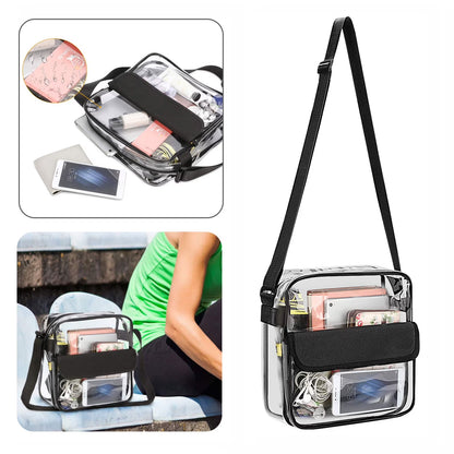 Stadium Approved Clear Bag, Waterproof Clear Crossbody Bag with Adjustable Strap for Concerts