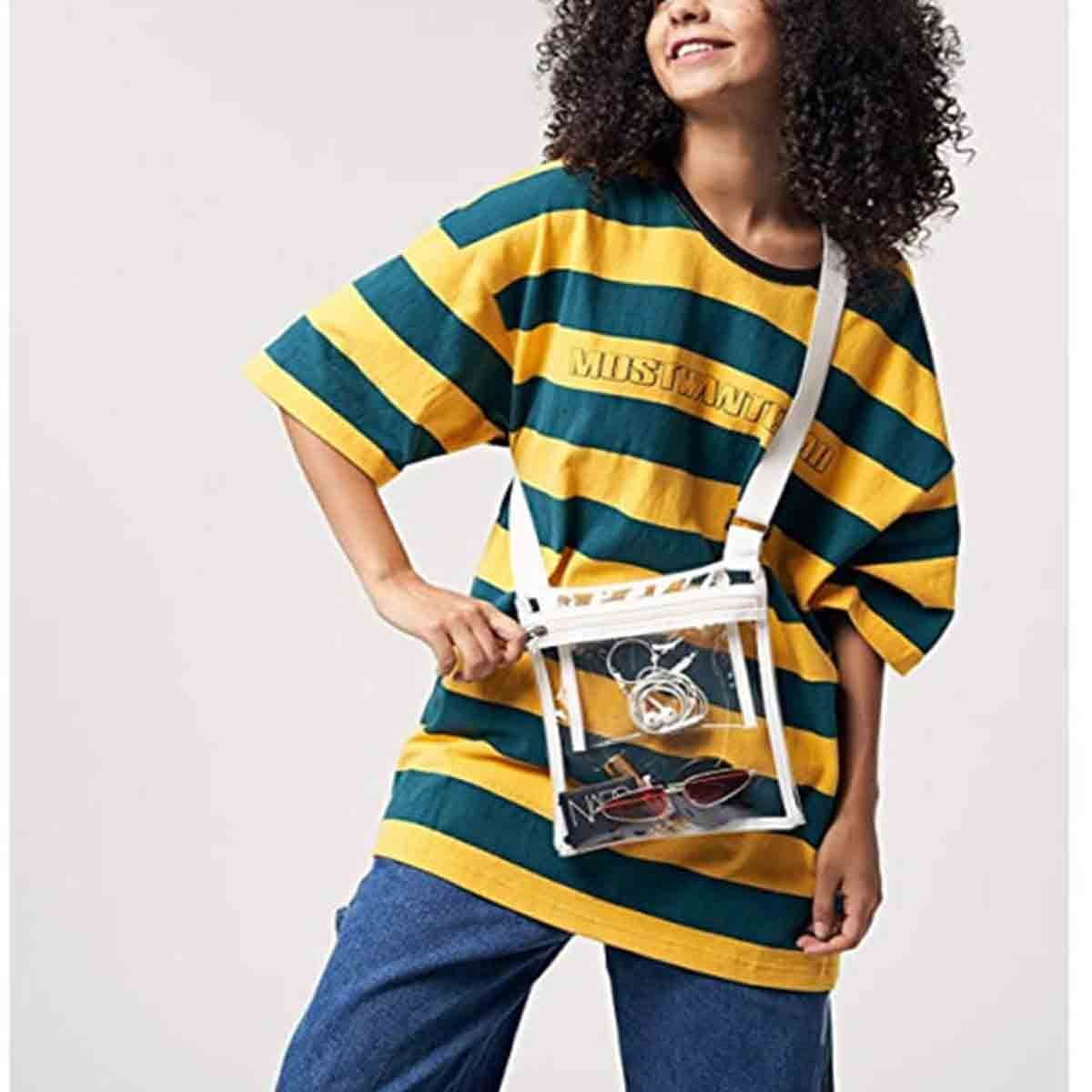 Clear Bag Stadium Approved Purse PVC Clear Crossbody Bag for Women Men