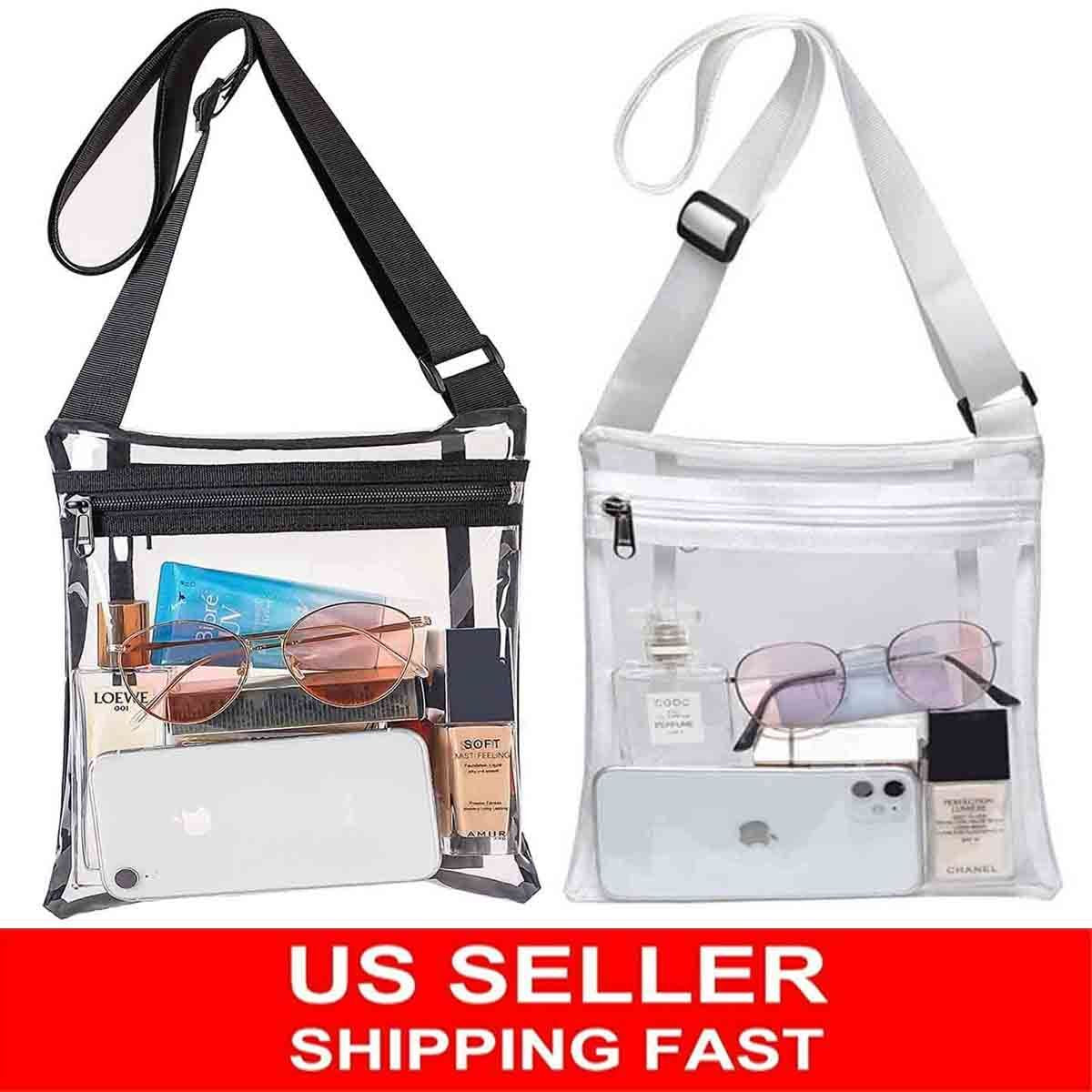 Clear Bag Stadium Approved Purse PVC Clear Crossbody Bag for Women Men