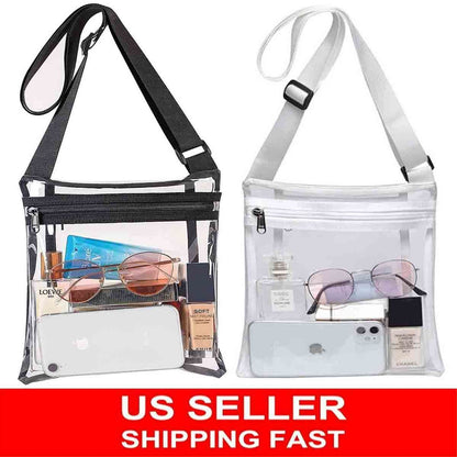 Clear Bag Stadium Approved Purse PVC Clear Crossbody Bag for Women Men