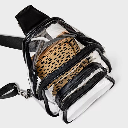 Flap Sling Crossbody Bag - Wild Fable™ Clear: Lightweight TPU Handbag with Adjustable Strap, Zip Closure, 26" Max Length