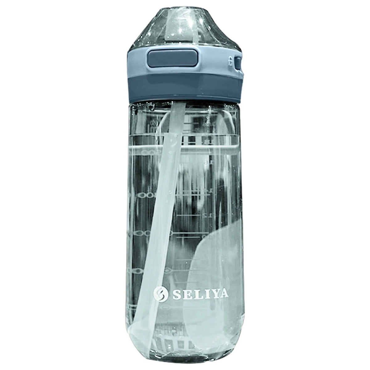 650ML Green Large Capacity Fitness Sports Water Bottle with Straw Cup with Straw Cup with Graduated Flat Spout, Edibility Grade Plastic, Leakproof Popup Cap, for Gym, Outdoor