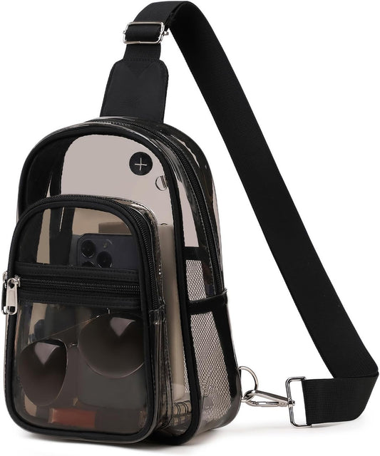 Clear Bag for Stadium Events, Clear Backpack Purse for Women Waterproof TPU Cros