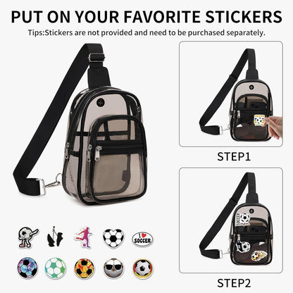 Clear Bag for Stadium Events, Clear Backpack Purse for Women Waterproof TPU Cros
