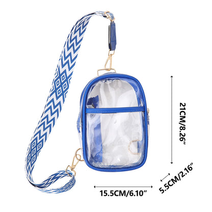 XIAOLE Clear Sling Bag Stadium Approved,Clear Crossbody Purse for Women,Clear Chest Bag with Adjustable Strap for Concerts,Pvc Small Shoulder Chest Bag Beach Crossbody Bag