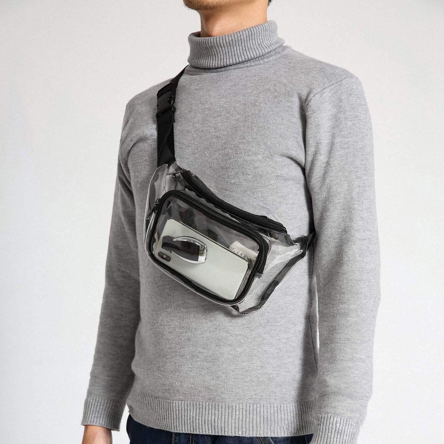 Clear Fanny Pack Men Women Waist Pouch Belt Bag Outdoor Sports Stadium Security