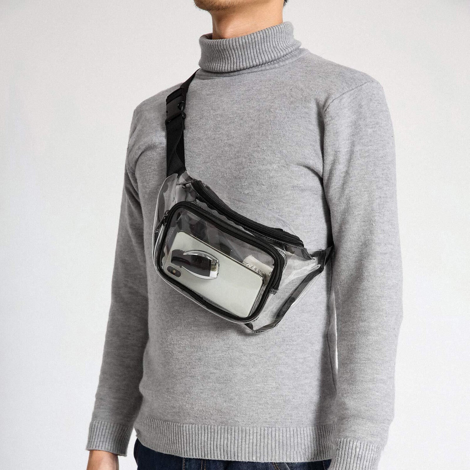 Clear Fanny Pack Men Women Waist Pouch Belt Bag Outdoor Sports Stadium Security