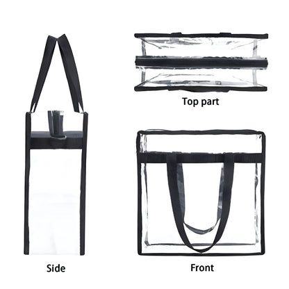 Clear Stadium Tote Bag with Zipper 10X10X5 NFL Stadium Approved Transparent Bag
