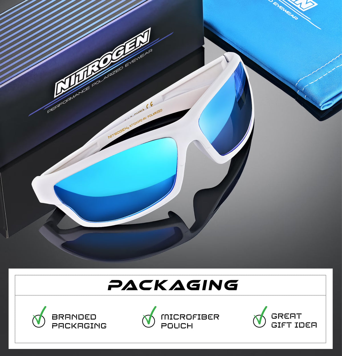Polarized Wrap around Sports Sunglasses for Men Women Driving Fishing Running Cycling Sun Glasses