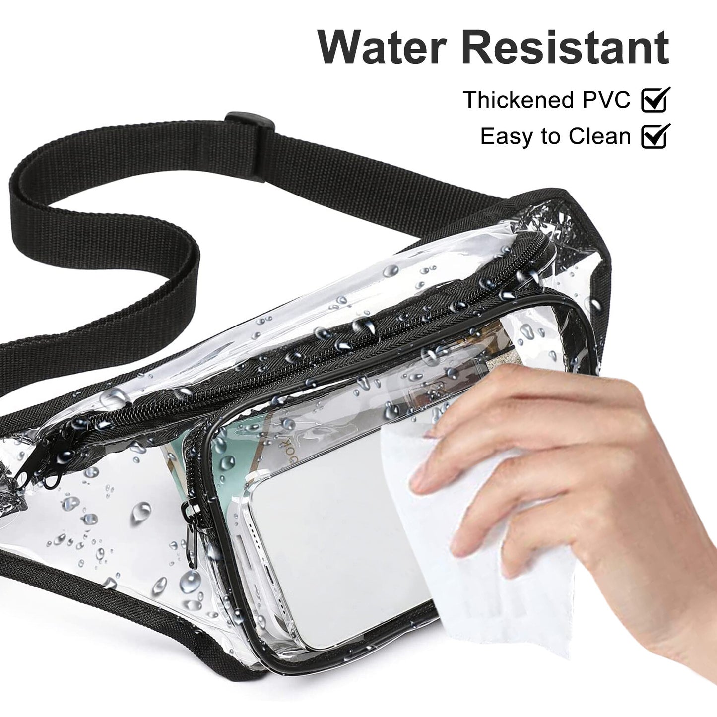 Clear Fanny Pack Men Women Waist Pouch Belt Bag Outdoor Sports Stadium Security