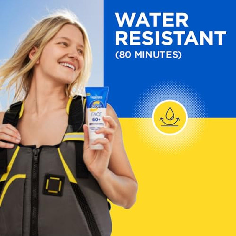 Coppertone Sport Face Sunscreen Lotion SPF 60 Clear No White Cast 2.5 Fl Oz