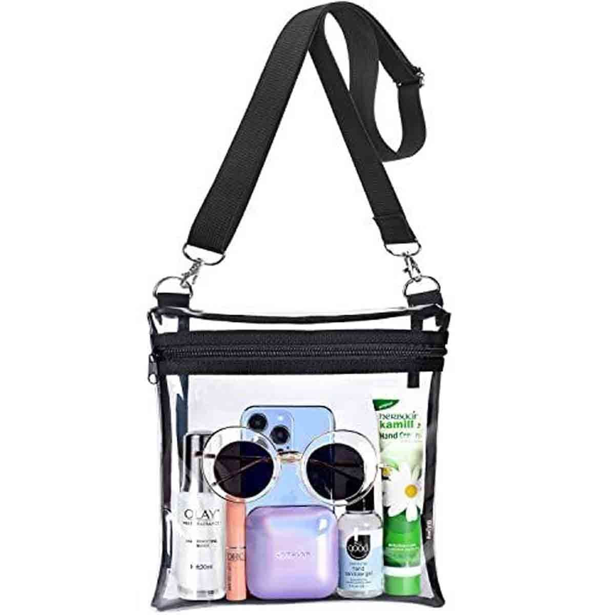 Clear Bag Stadium Approved Purse PVC Clear Crossbody Bag for Women Men
