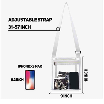 Clear Bag Stadium Approved Purse PVC Clear Crossbody Bag for Women Men