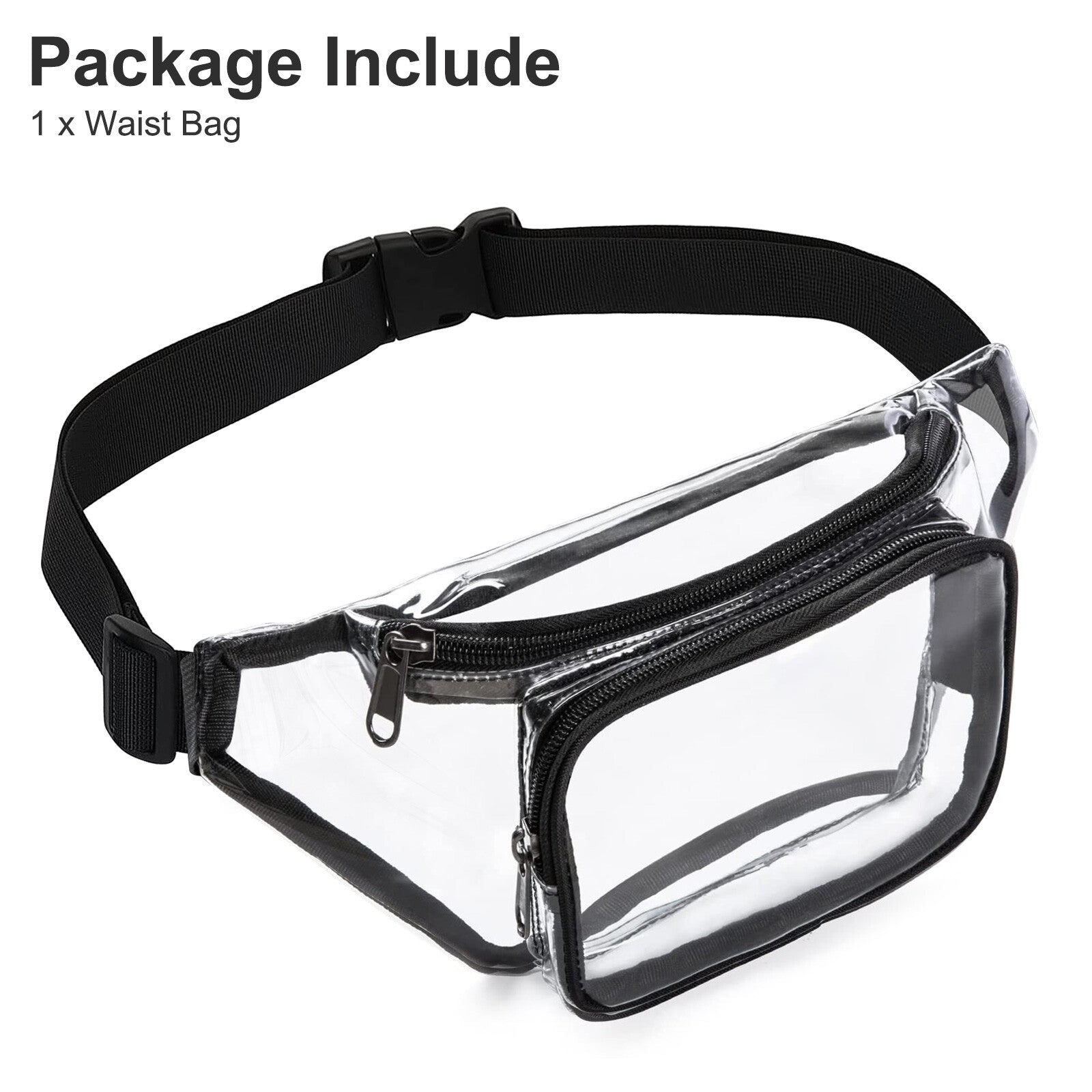 Clear Fanny Pack Men Women Waist Pouch Belt Bag Outdoor Sports Stadium Security