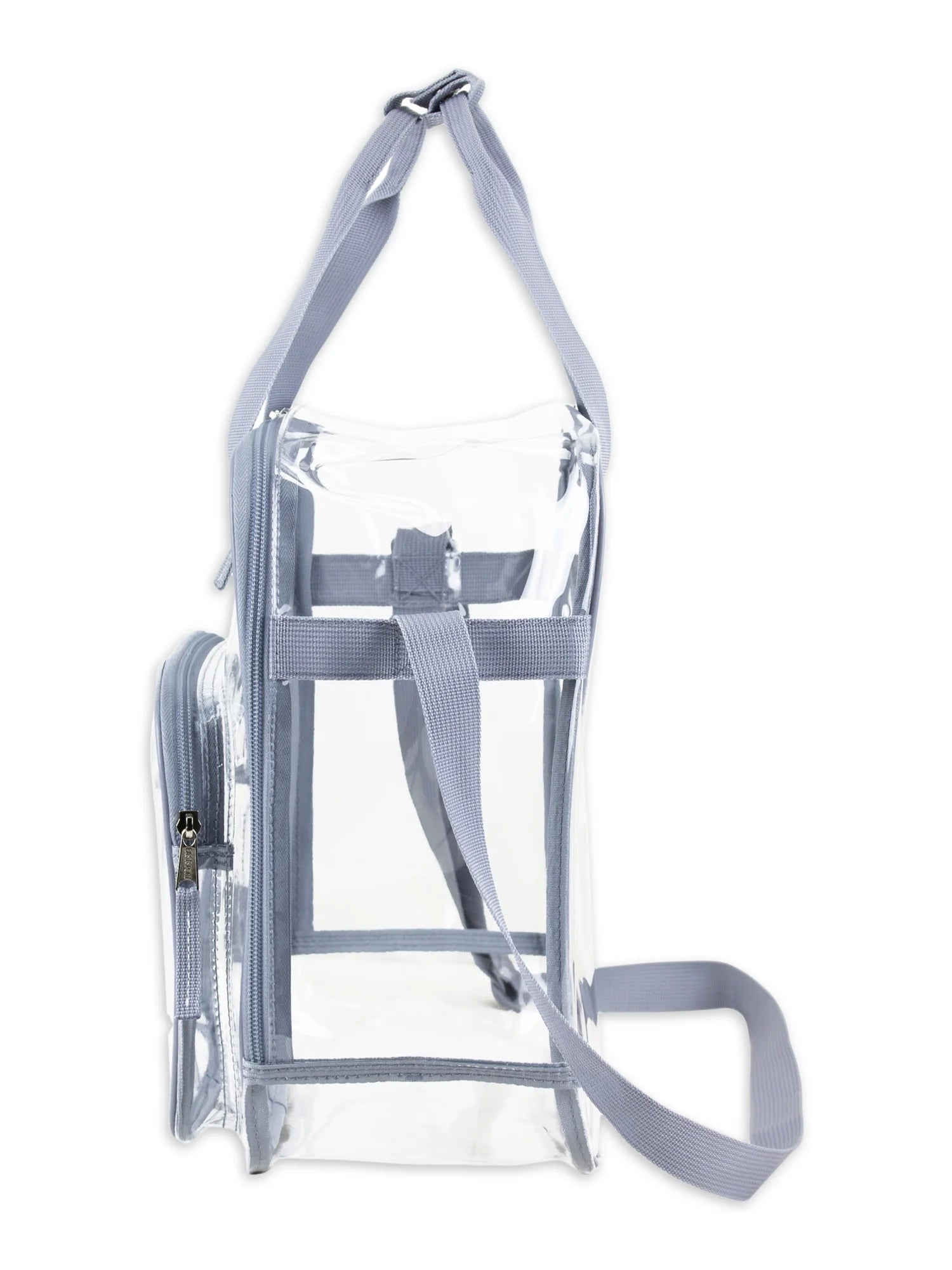 Unisex Clear Double Handle Stadium Approved Tote, Grey Trim
